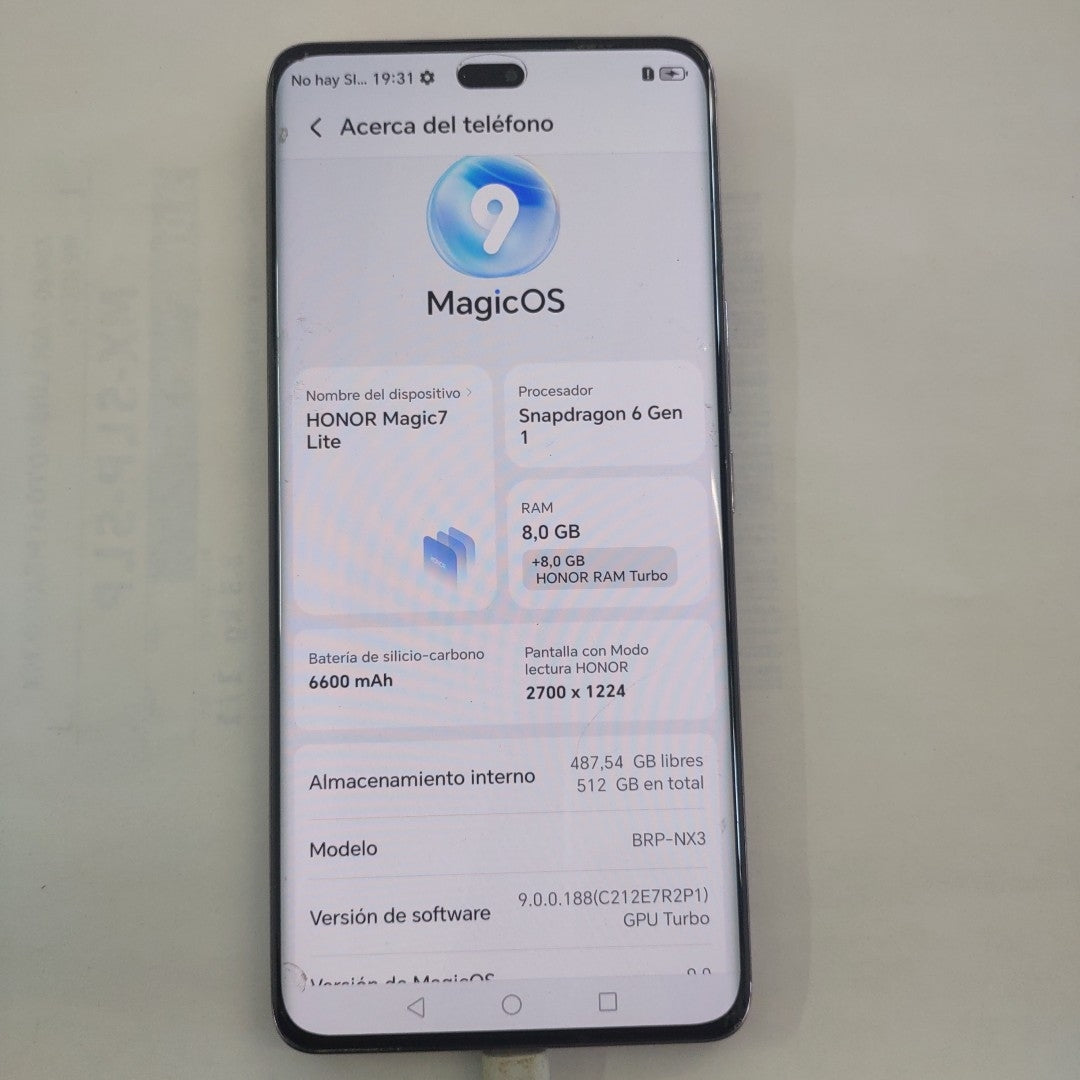 CELULAR HONOR MAGIC 7 LITE BRP-NX3 (2025) 512 GB 8 GB RAM (SEMINUEVO)