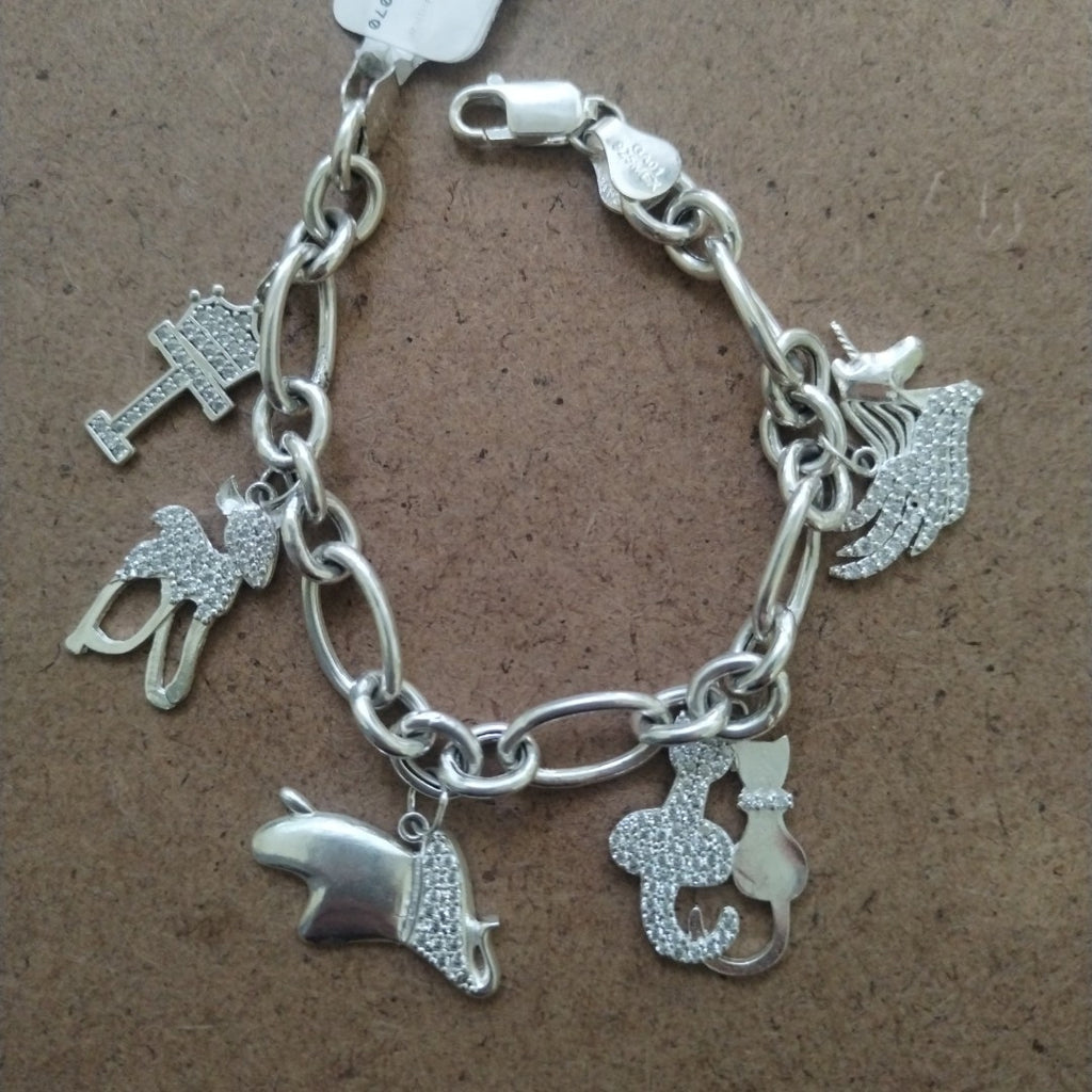 PULSERA ESPECIAL CON DIJES PLATA .925 14.7G (NUEVO)