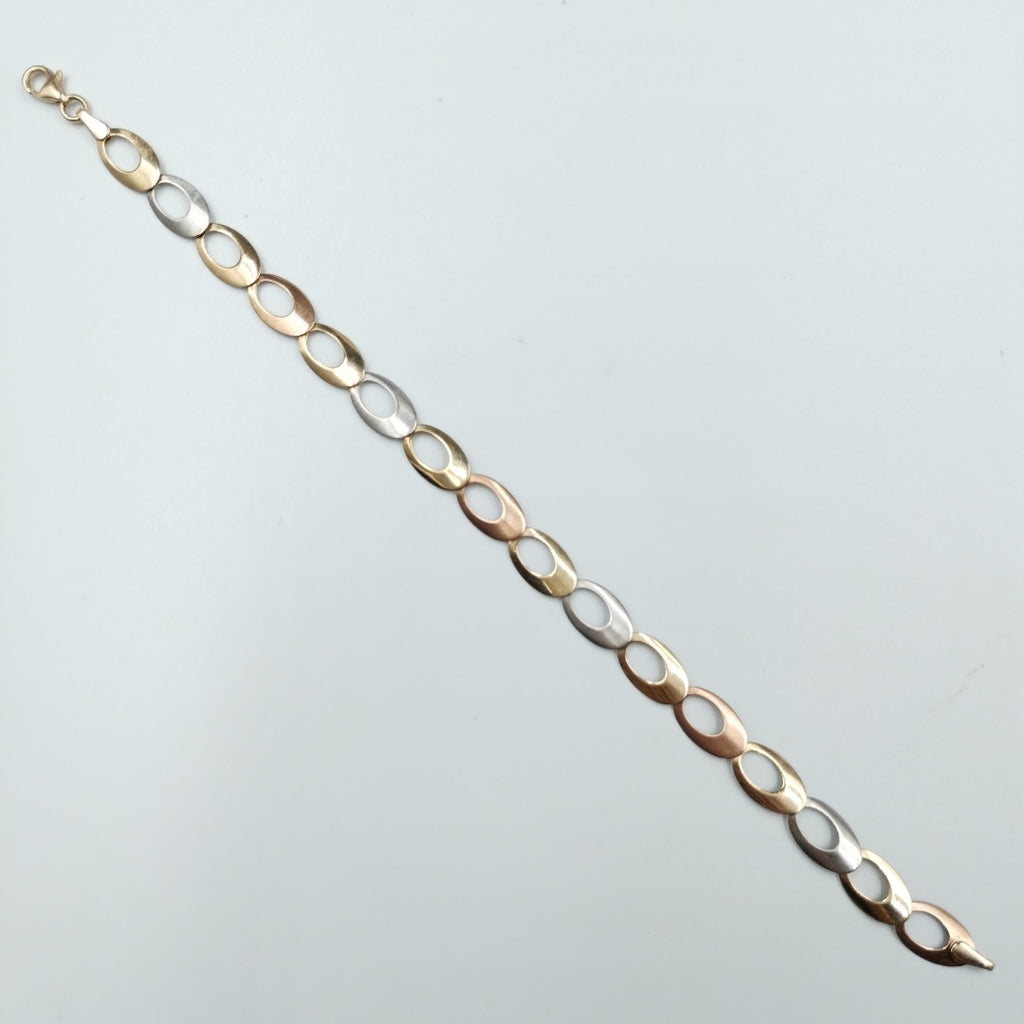 PULSERA. ORO, ORO COMBINADO. 14 K 3.7 GRMS (SEMINUEVO)