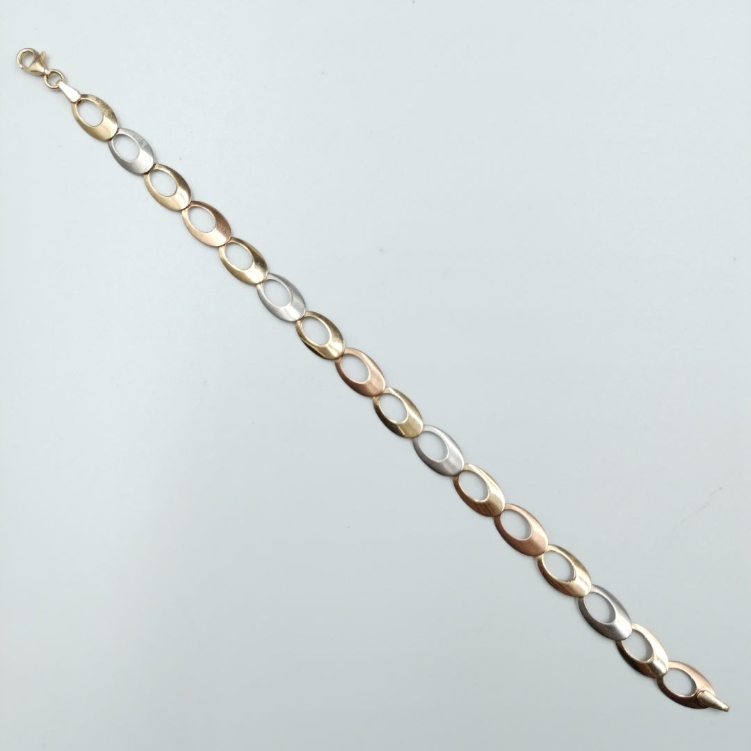 PULSERA. ORO, ORO COMBINADO. 14 K 3.7 GRMS (SEMINUEVO)