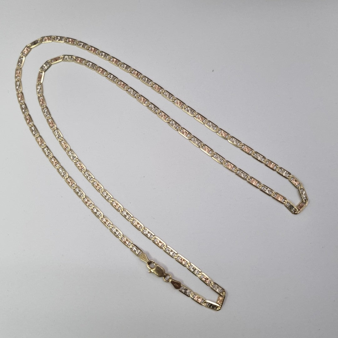 CADENA. ORO, ORO COMBINADO. 14 K 9.7 GRMS (SEMINUEVO)