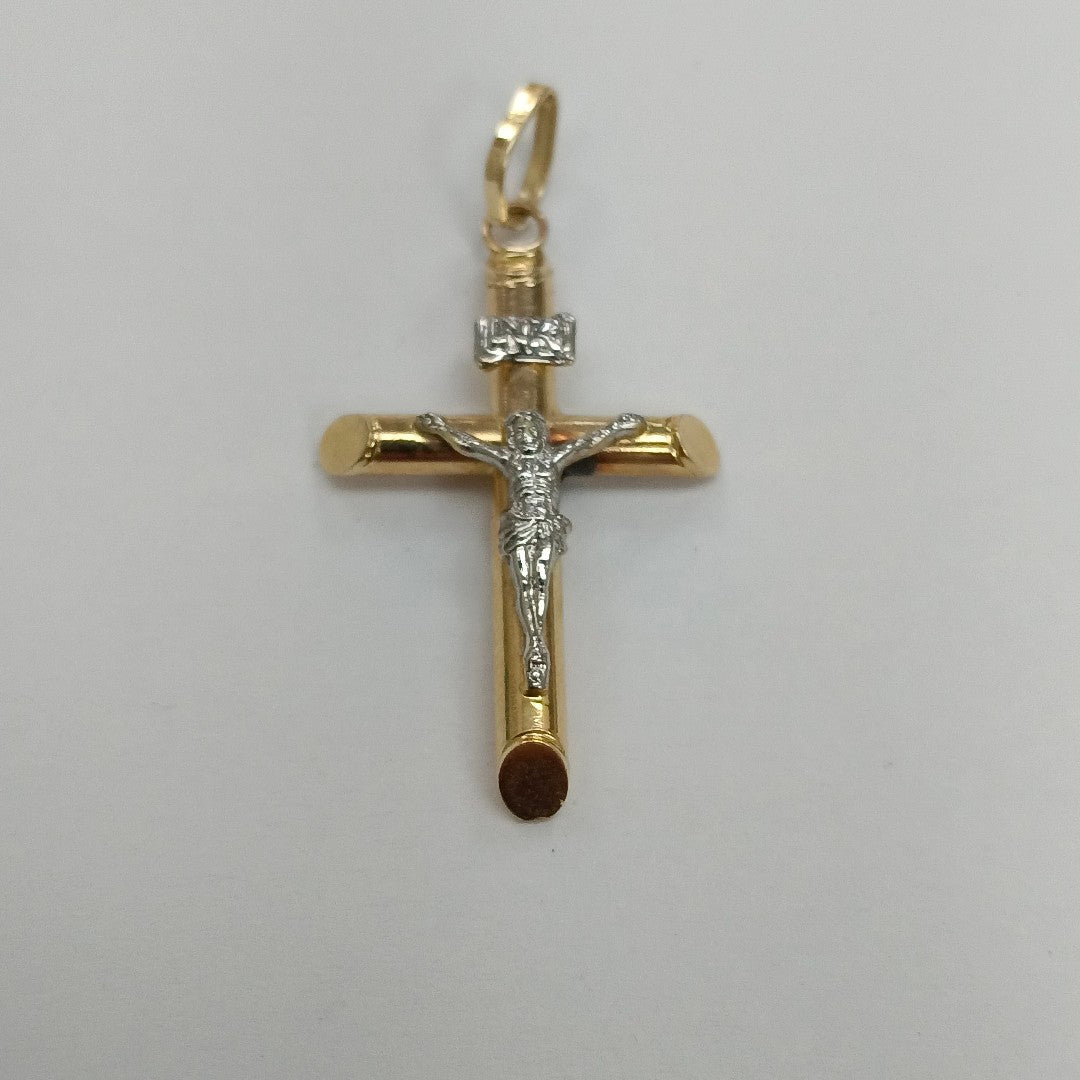 CRISTO. ORO, ORO BLANCO. 14 K 1 GRMS (SEMINUEVO)
