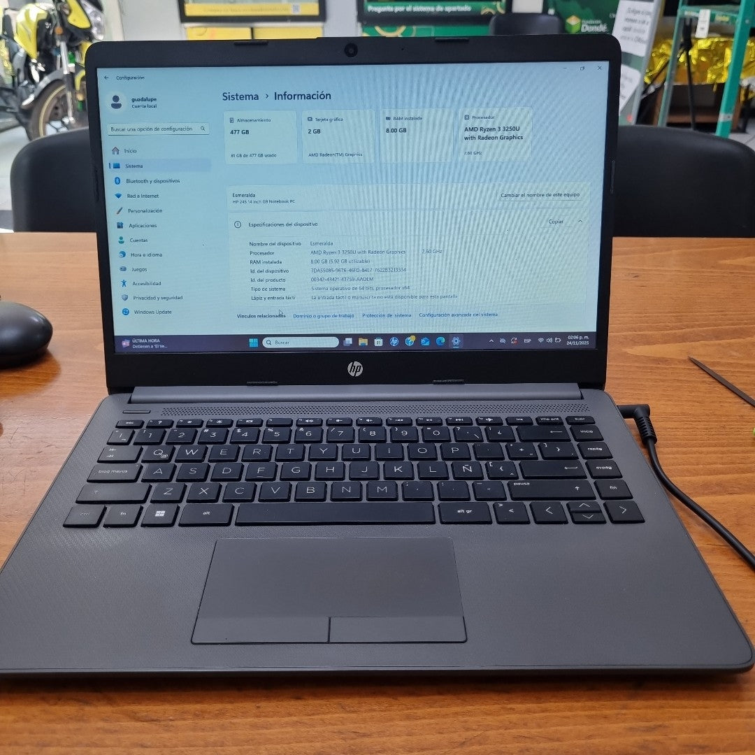 LAPTOP HP 245 G9 (2024) 512 GB SSD 8 GB RAM (SEMINUEVO)