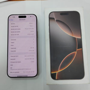 CELULAR APPLE IPHONE 16 PRO MAX A3295 (2024) 256 GB 8 GB RAM (SEMINUEVO)