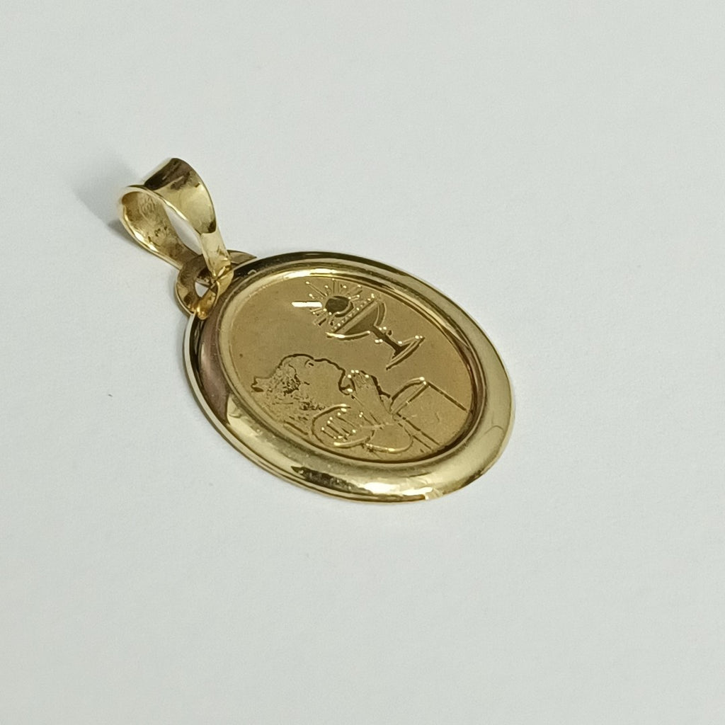 10023REL00000B837 FRD12 MEDALLA DE PRIMERA COMUNIO NIÑA ORO 14K 0.9GRS (NUEVO)