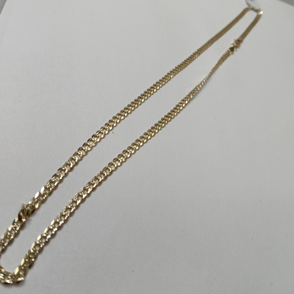 CADENA BARBADA DIAMANTADA 11.71GR 55 CM CM (NUEVO)