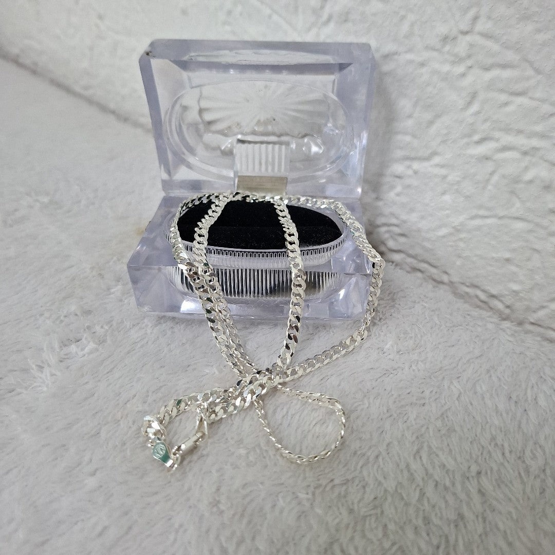 CADENA BARBADA PLATA .925 13.4G (NUEVO)