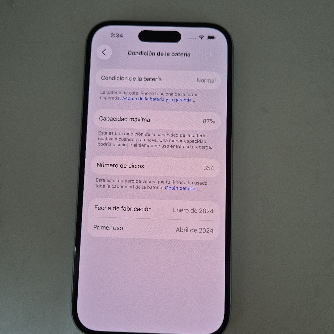 CELULAR APPLE IPHONE 15 A3089 (2023) 128 GB 6 GB RAM (SEMINUEVO)