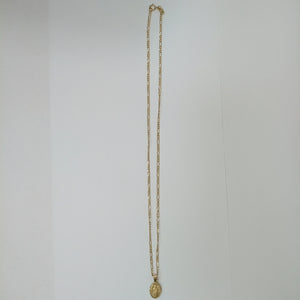 CADENA, MEDALLA RELIGIOSA. ORO. 10 K 3.3 GRMS (SEMINUEVO)