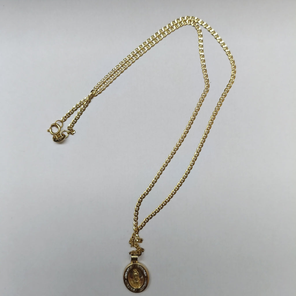 CADENA, MEDALLA RELIGIOSA. ORO. 10 K 2.3 GRMS (SEMINUEVO)