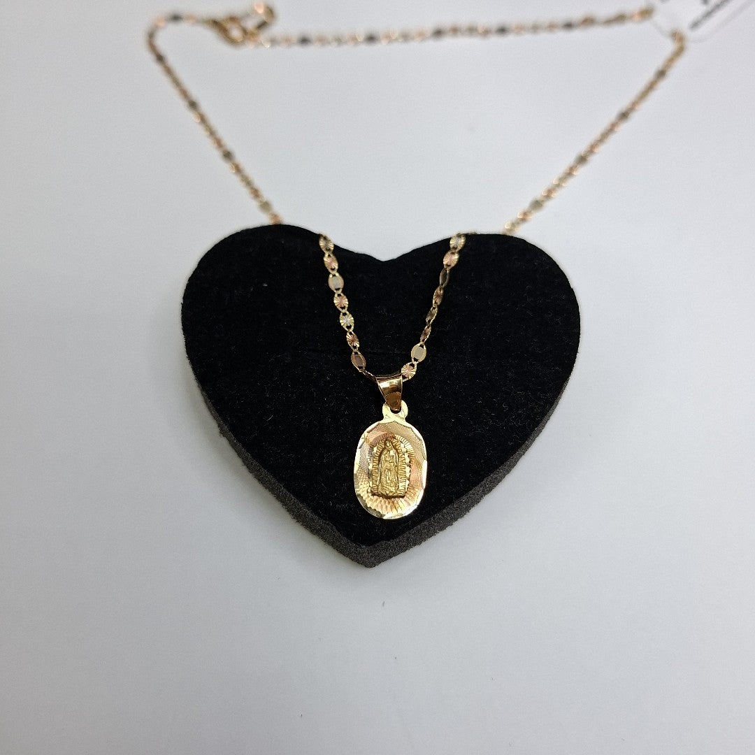 CADENA, MEDALLA RELIGIOSA. ORO. 14 K 2 GRMS (SEMINUEVO)
