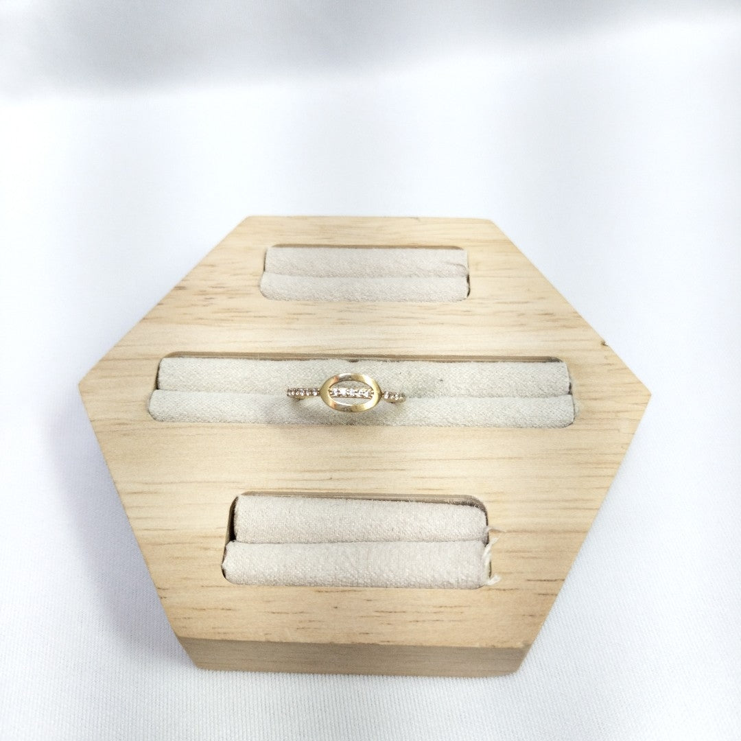 10029AND00065B2152 FRD11 ANILLO DE OVALO CON CIRCONIAS ORO 14K 1.1GRS (NUEVO)