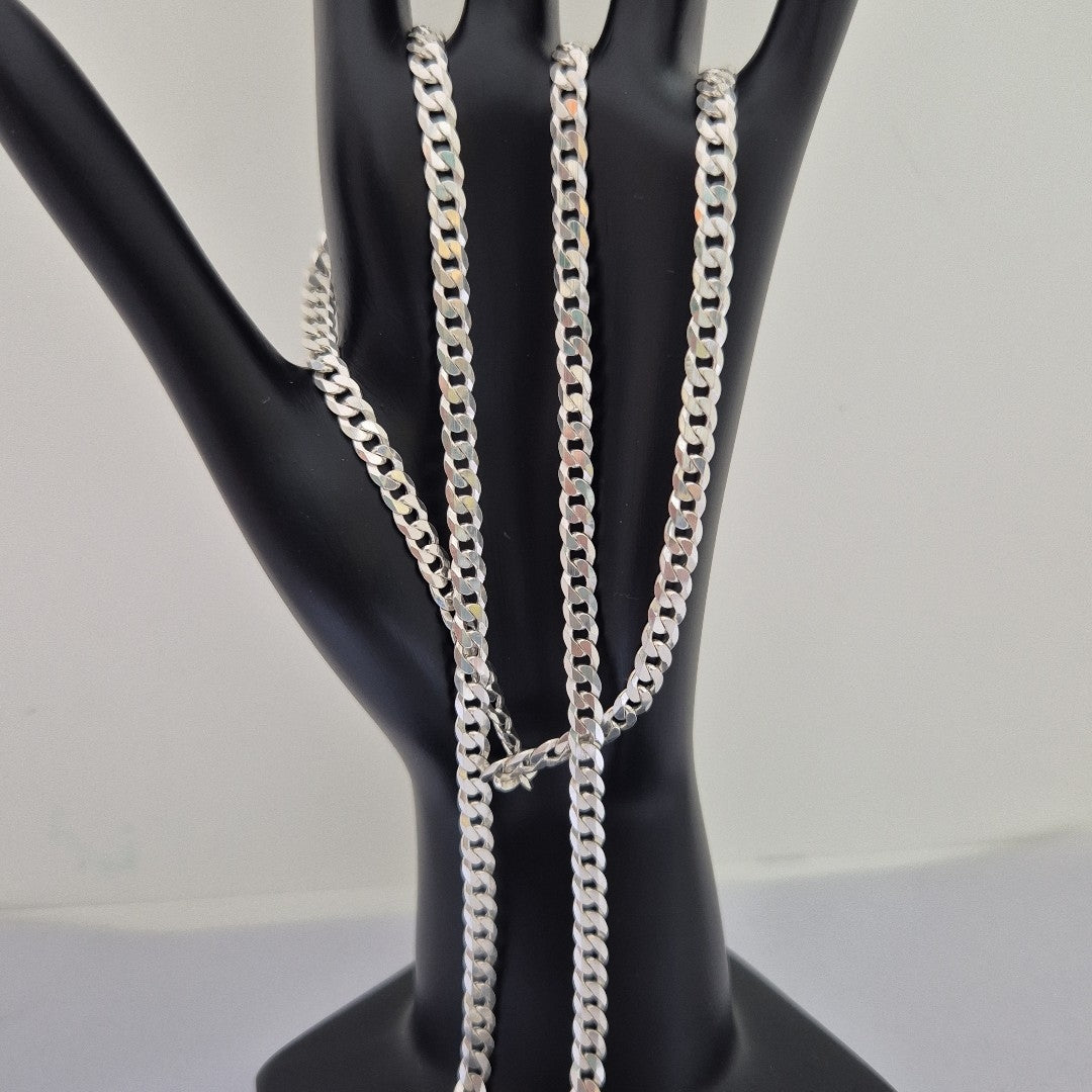 CADENA BARBADA PLATA .925 12.6G (NUEVO)