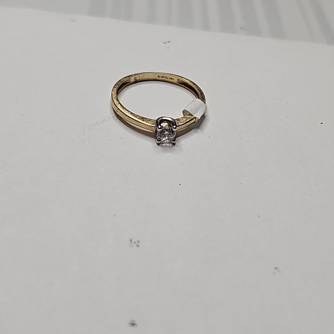 10419ANC00065A1579 FRD23 SOLITARIO CUATRO UÑAS CON CIRCONIA ORO 10K 1.3GRS (NUEVO)