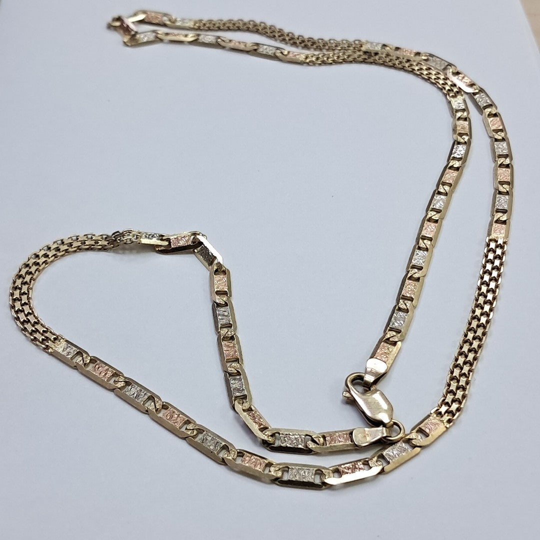 CADENA. ORO COMBINADO. 14 K 22.2 GRMS (SEMINUEVO)