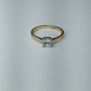 10431ANC21065B210 FRD3 SOLITARIO CON CIRCONIA CUADRADA 4 UÑAS O/A ORO 14K 2GRS (NUEVO)