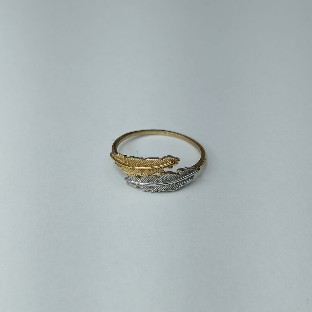 10221AND00080A4262 FRD23 ANILLO DE HOJAS 2 OROS ORO 10K 1.7GRS (NUEVO)