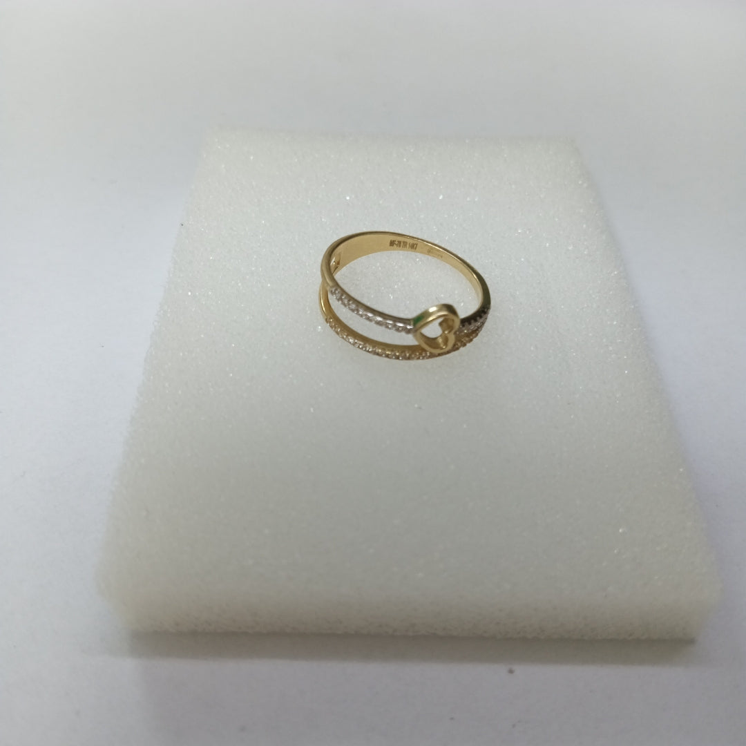 10029AND00070B2155 FRD11 ANILLO DE DOS HILOS CON CORAZON ORO 14K 2GRS (NUEVO)