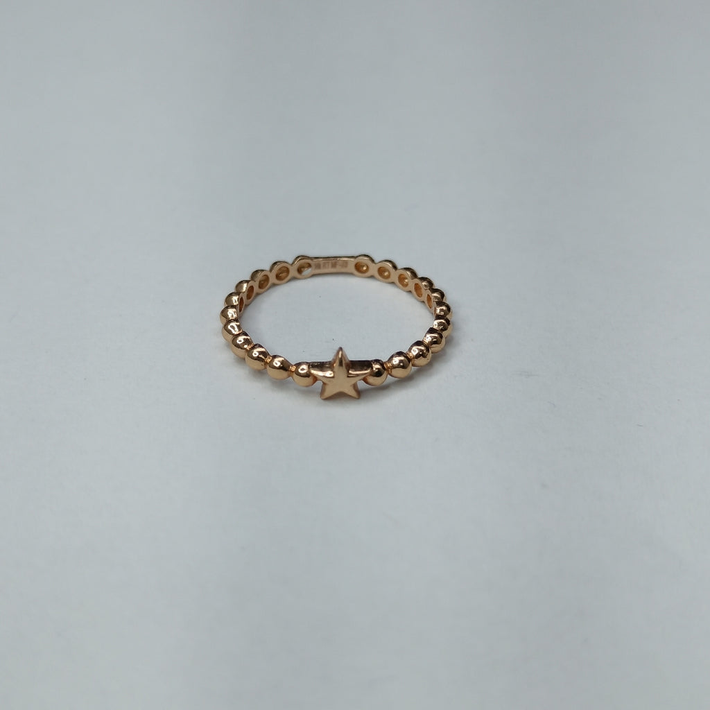10326AND48360B483 FRD3 ANILLO DE BOLITAS CON UNA ESTRELLA EN MEDIO O/R ORO 14K 1.1GRS (NUEVO)