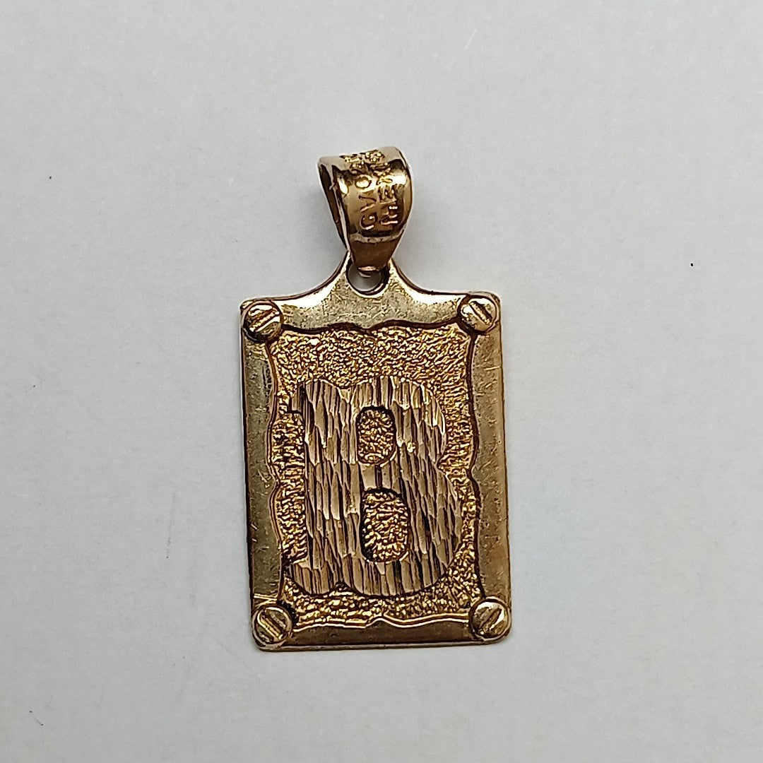 K1 1,90 GRMS 10 K ESPECIFICACIONES COMPLEMENTARIAS DIJE CON LA LETRA B (SEMINUEVO)