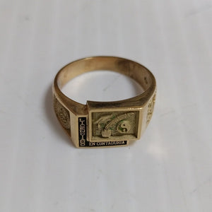 ANILLO CONMEMORATIVO, ANILLO DE GRADUACIÓN. ORO. 14 K 6.1 GRMS (SEMINUEVO)