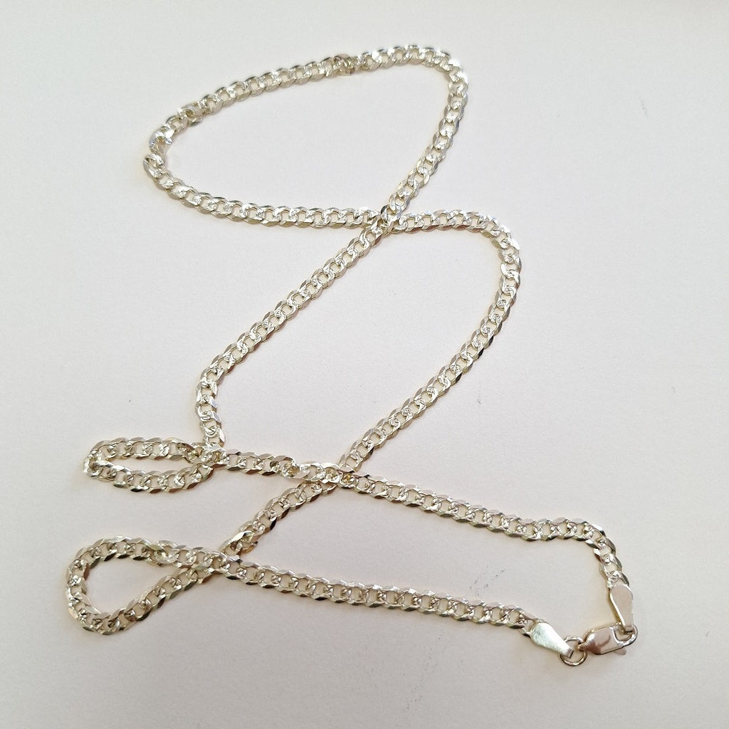 CADENA BARBADA DIAMANTADA 11.21GR 55 CM CM (NUEVO)