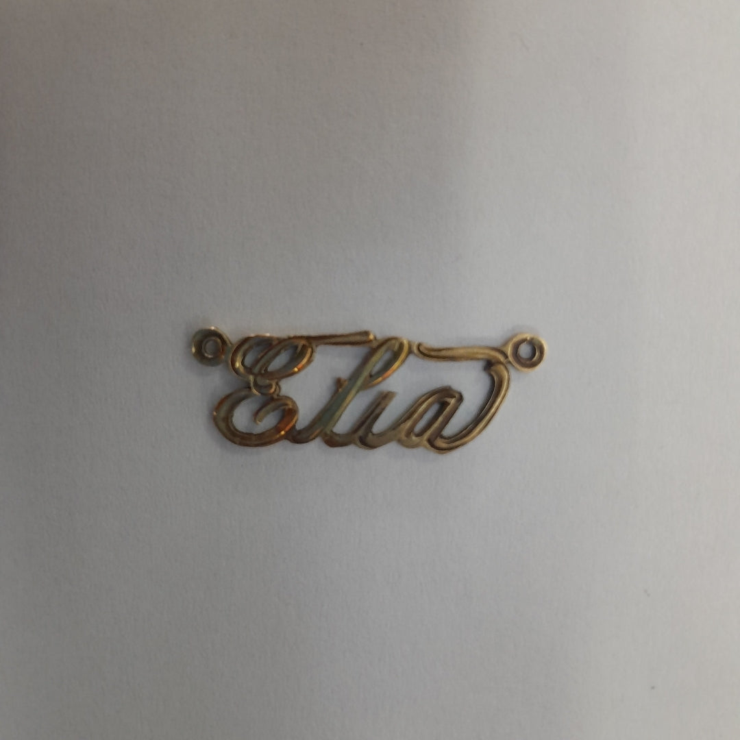 K1 1,10 GRMS 14 K ESPECIFICACIONES COMPLEMENTARIAS DIJE CON EL NOMBRE DE ELIA (SEMINUEVO)