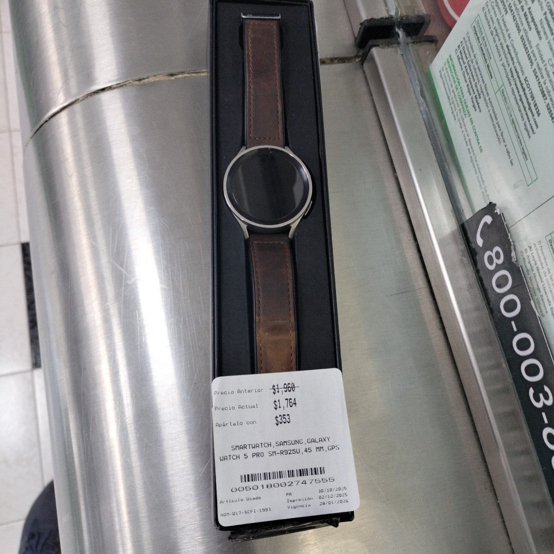 SMARTWATCH SAMSUNG GALAXY WATCH 5 PRO SM-R925U 45 MM GPS (SEMINUEVO)