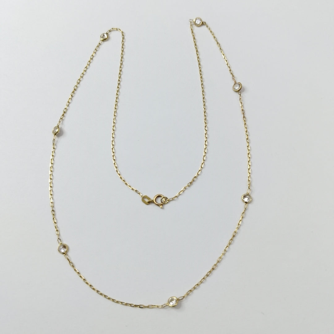 K1 2,20 GRMS 14 K ESPECIFICACIONES COMPLEMENTARIAS CADENA CON CIRCONIAS TEJIDO E (SEMINUEVO)