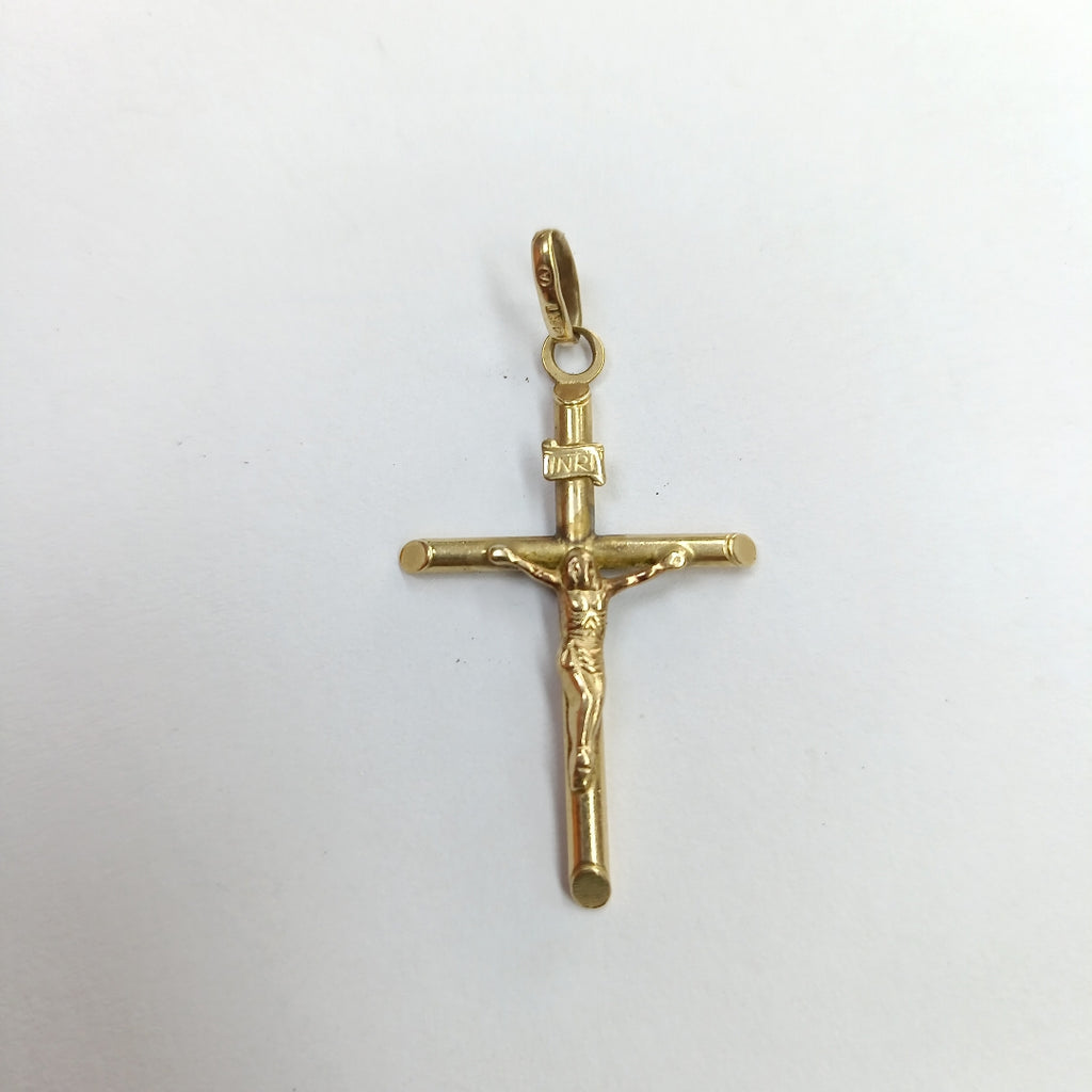 K1 1,70 GRMS 14 K ESPECIFICACIONES COMPLEMENTARIAS CRUCIFIJO 14 KT 1.7 GRS (SEMINUEVO)