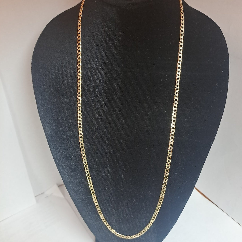 CADENA BARBADA DIAMANTADA 12.51GR 60 CM 14K (NUEVO)