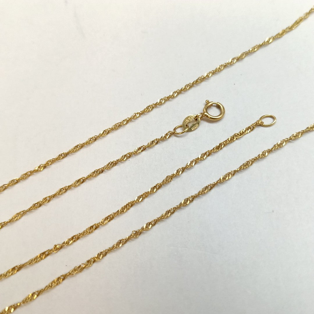 K1 1,40 GRMS 14 K ESPECIFICACIONES COMPLEMENTARIAS CADENA 14K 1/2 TORZAL (SEMINUEVO)