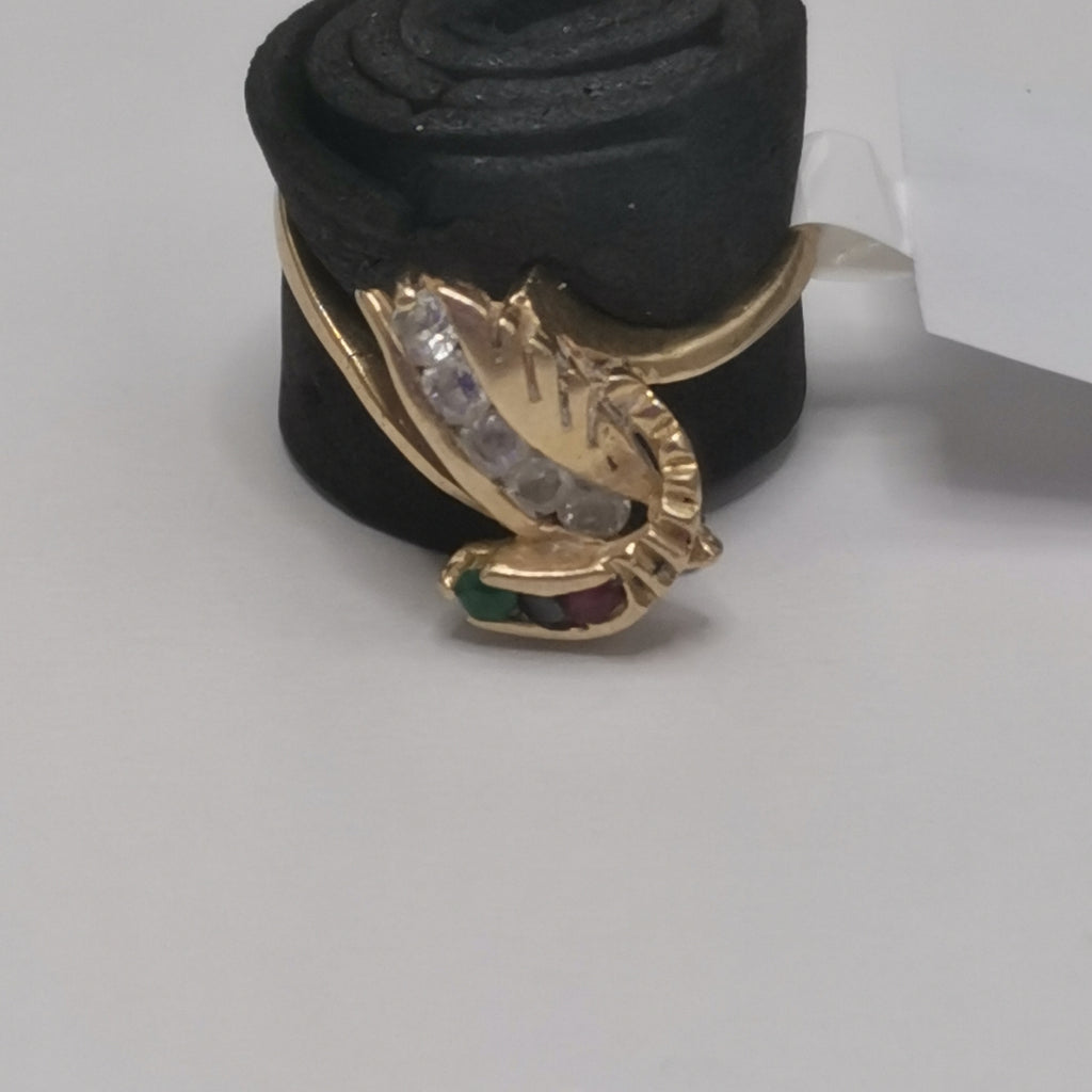 K1 2,30 GRMS 10 K ESPECIFICACIONES COMPLEMENTARIAS ANILLITO CON PIEDRAS DE COLOR (SEMINUEVO)