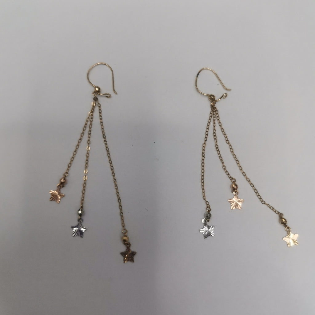 K1 1,60 GRMS 14 K ESPECIFICACIONES COMPLEMENTARIAS ARETES MOTIVO ESTRELLAS ORO C (SEMINUEVO)