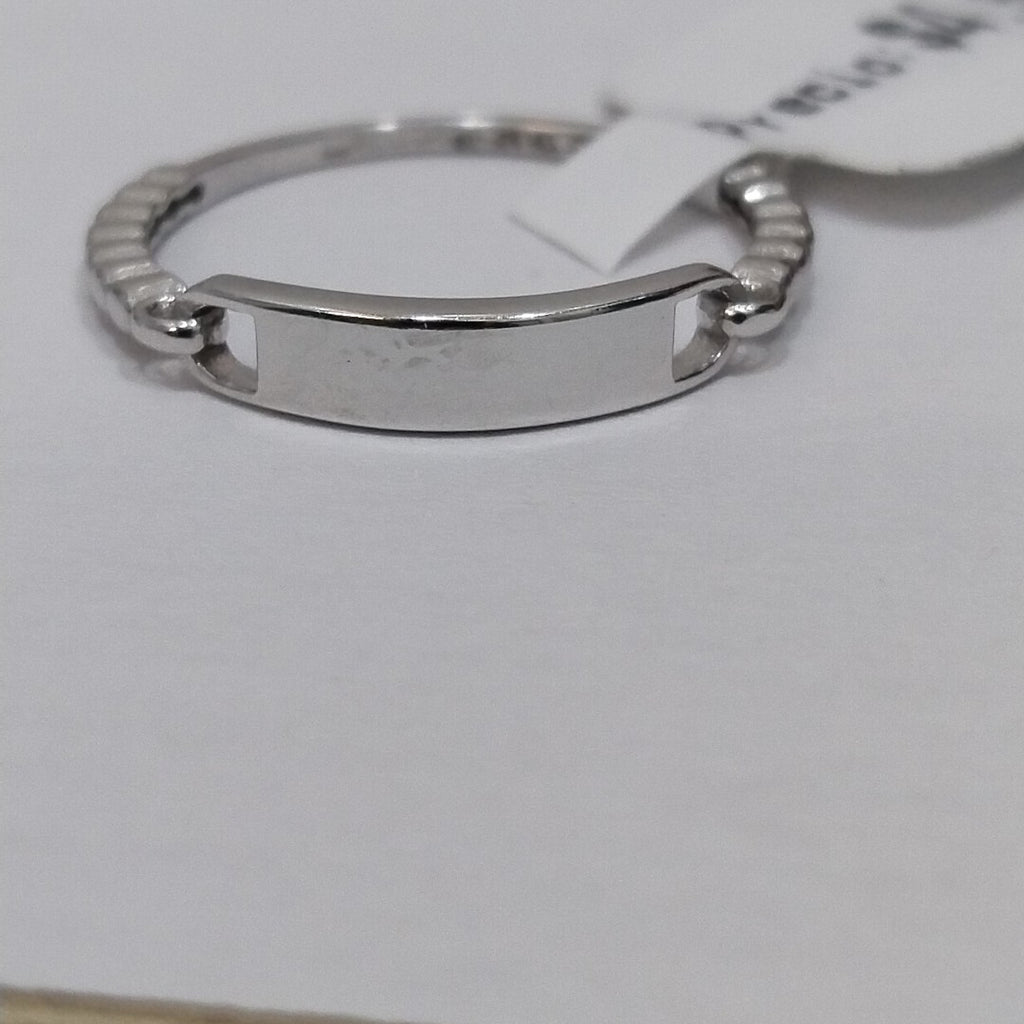 10158AND00060B2403 FRD11 ANILLO ORO BLANCO CON UNA PLACA EN MEDIO LISA ORO 14K 1.1GRS (NUEVO)