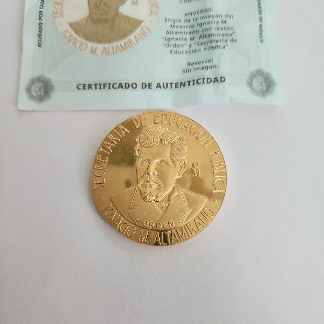 MEDALLA CONMEMORATIVA ORO 21 K 42 GRMS (SEMINUEVO)