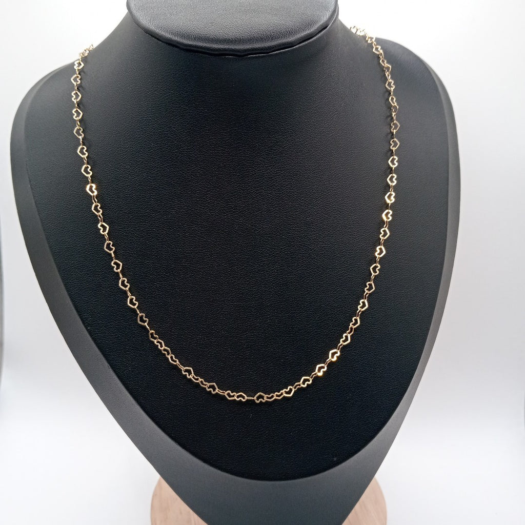 K1 2,90 GRMS 14 K ESPECIFICACIONES COMPLEMENTARIAS CADENA TEJIDO DE CORAZONES (SEMINUEVO)