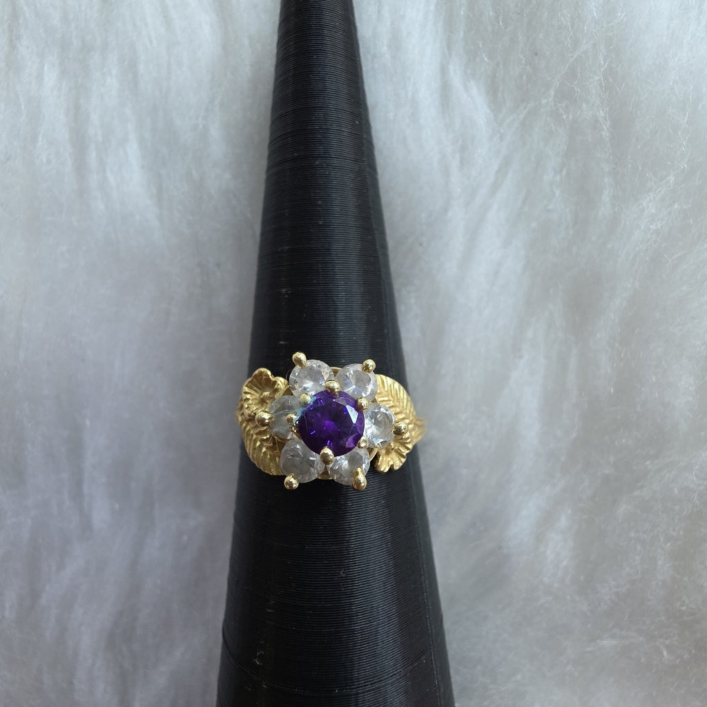 K1 2,30 GRMS 14 K ESPECIFICACIONES COMPLEMENTARIAS ANILLITO MOTIVO FLOR CON CIRC (SEMINUEVO)