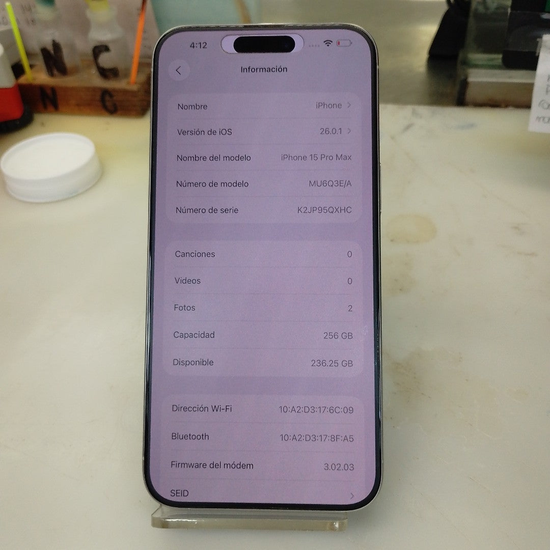 CELULAR APPLE IPHONE 15 PRO MAX A3105 (2023) 256 GB 8 GB RAM (SEMINUEVO)