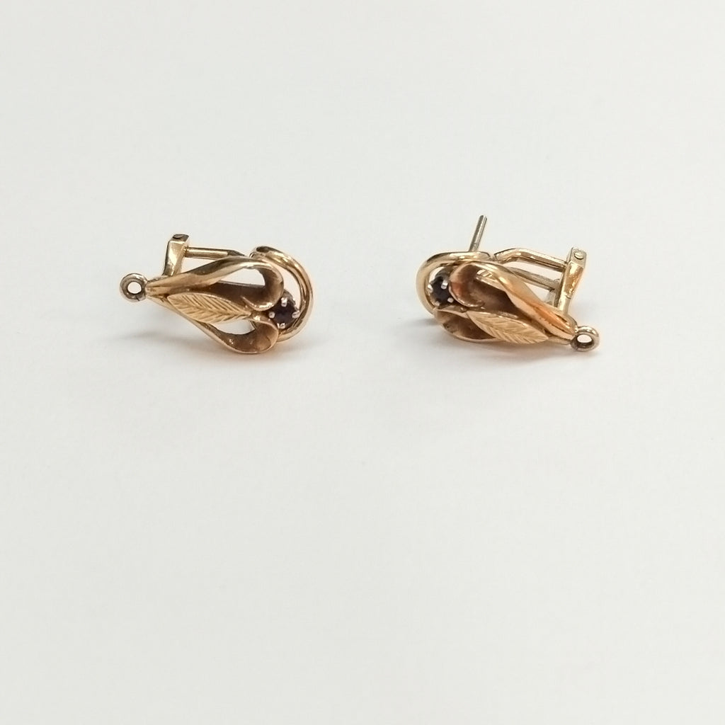 K1 5,90 GRMS 14 K ESPECIFICACIONES COMPLEMENTARIAS PAR DE ARETES CON PIEDRA DE C (SEMINUEVO)