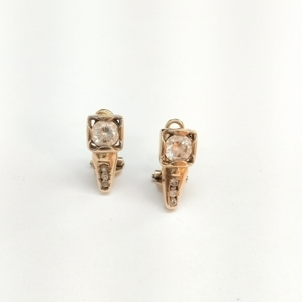 K1 4,70 GRMS 14 K ESPECIFICACIONES COMPLEMENTARIAS PAR DE ARETES, CON CIRCONIA, (SEMINUEVO)