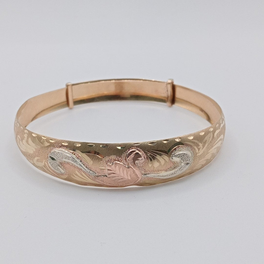 PULSERA RIGIDA ORO COMBINADO 10 K 8 GRMS (SEMINUEVO)