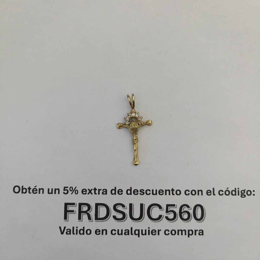 K1 2,70 GRMS 14 K ESPECIFICACIONES COMPLEMENTARIAS DIJE CRUCIFIJO CON CIRCONIA B (SEMINUEVO)