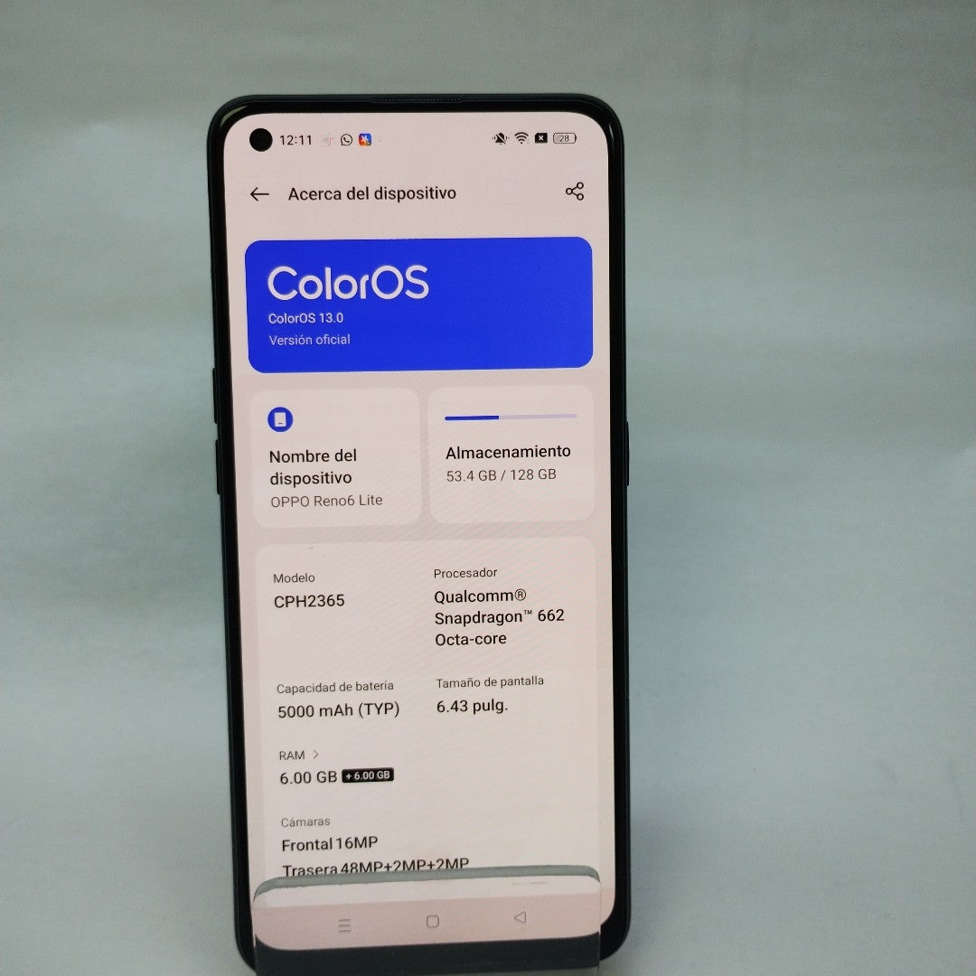 CELULAR OPPO  RENO 6 LITE CPH2365 (2022) 128 GB 6 GB RAM (SEMINUEVO)