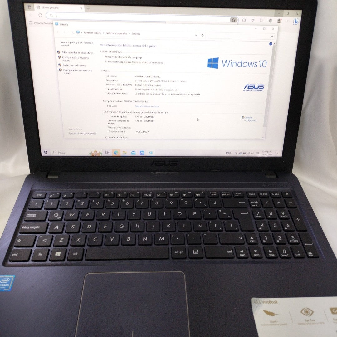 LAPTOP ASUS X543MA-GQ1025T (2021) 500 GB  4 GB RAM (SEMINUEVO)