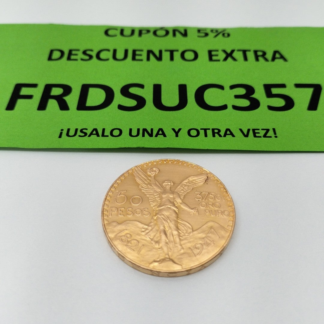 K1 41.6 GRMS 21 K IDENTIFICACIÓN MONEDA NOMINATIVA MONEDAS PESOS 50 PESOS (SEMINUEVO)
