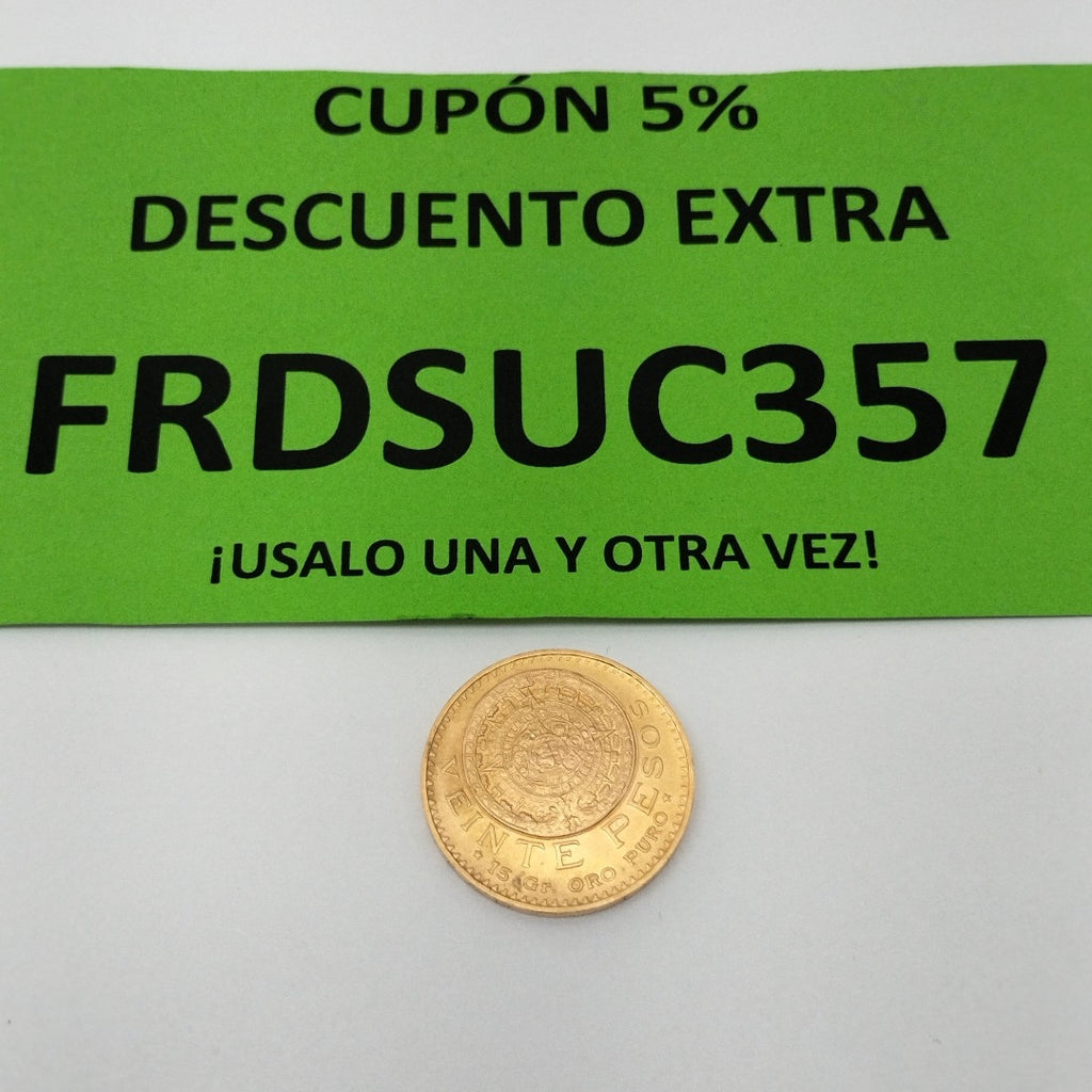 K1 16.6 GRMS 21 K IDENTIFICACIÓN MONEDA NOMINATIVA MONEDAS PESOS 20 PES (SEMINUEVO)