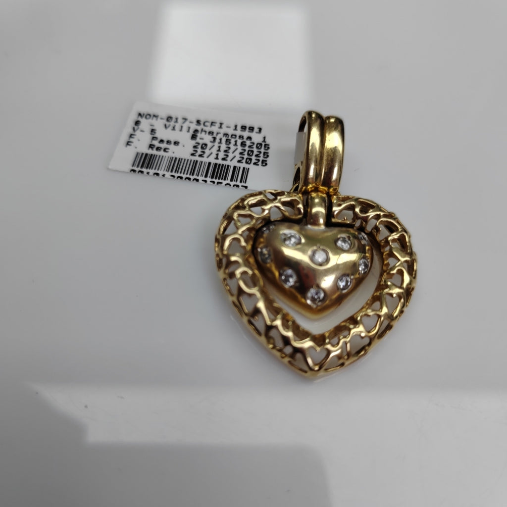 K1 9,30 GRMS 14 K ESPECIFICACIONES COMPLEMENTARIAS DIJE MOTIVO CORAZON CIR (SEMINUEVO)