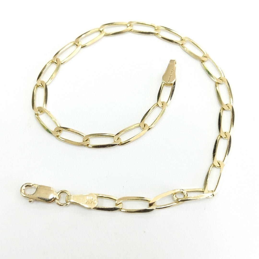 PULSERA TEJIDO ESLABONES 4.6G 21 CM 14K (NUEVO)