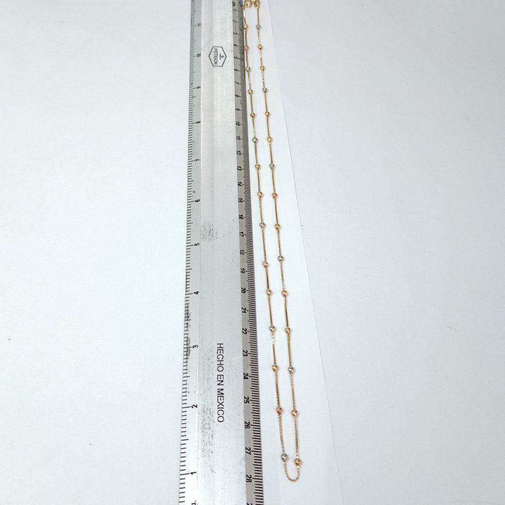 K1 4,20 GRMS 14 K ESPECIFICACIONES COMPLEMENTARIAS GARGANTILLA MTVO ESFERAS ORO (SEMINUEVO)